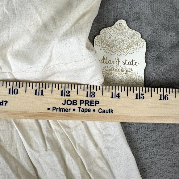 Altar’d State Womens Dress Oatmeal Ruffles Size Medium Bib Short Sleeve - Picture 4 of 9